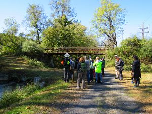 Canal walkers at Mulligan’s Bridge in Upper Black Eddy